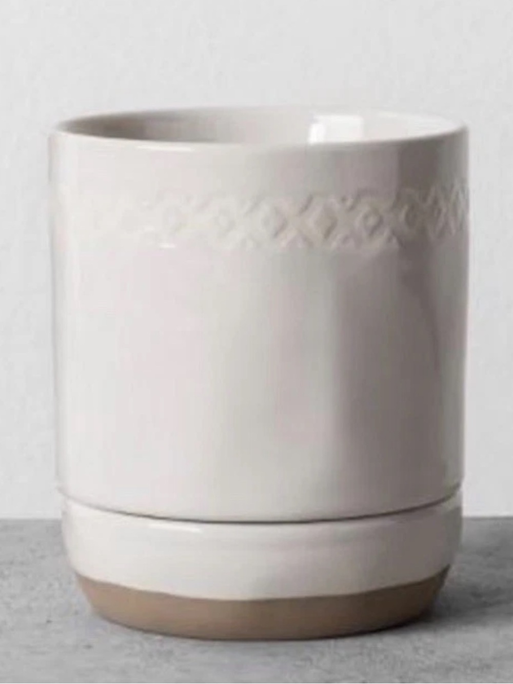 Hearth & Hand Magnolia 2 Piece Bathroom Cup & Dish Set Tumbler Cream Stoneware